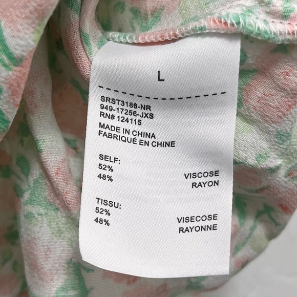 Sophie Rue Floral Tie Back Short Sleeve Blouse Large - Picture 7 of 7